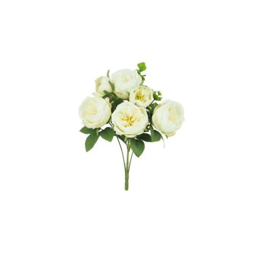 Bouquet artificiel de pivoines 32cm blanc lot de 2 sur fond blanc