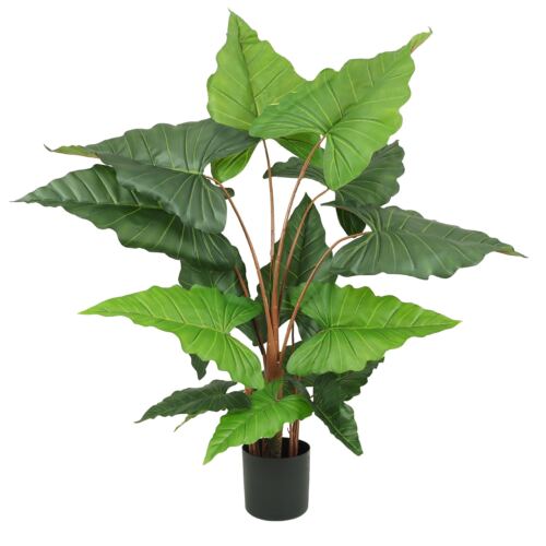 Alocasia artificiel toucher naturel 150cm sur fond blanc