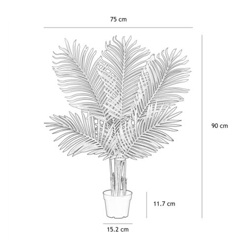 Palmier artificiel areca 90cm graphique avec les dimensions