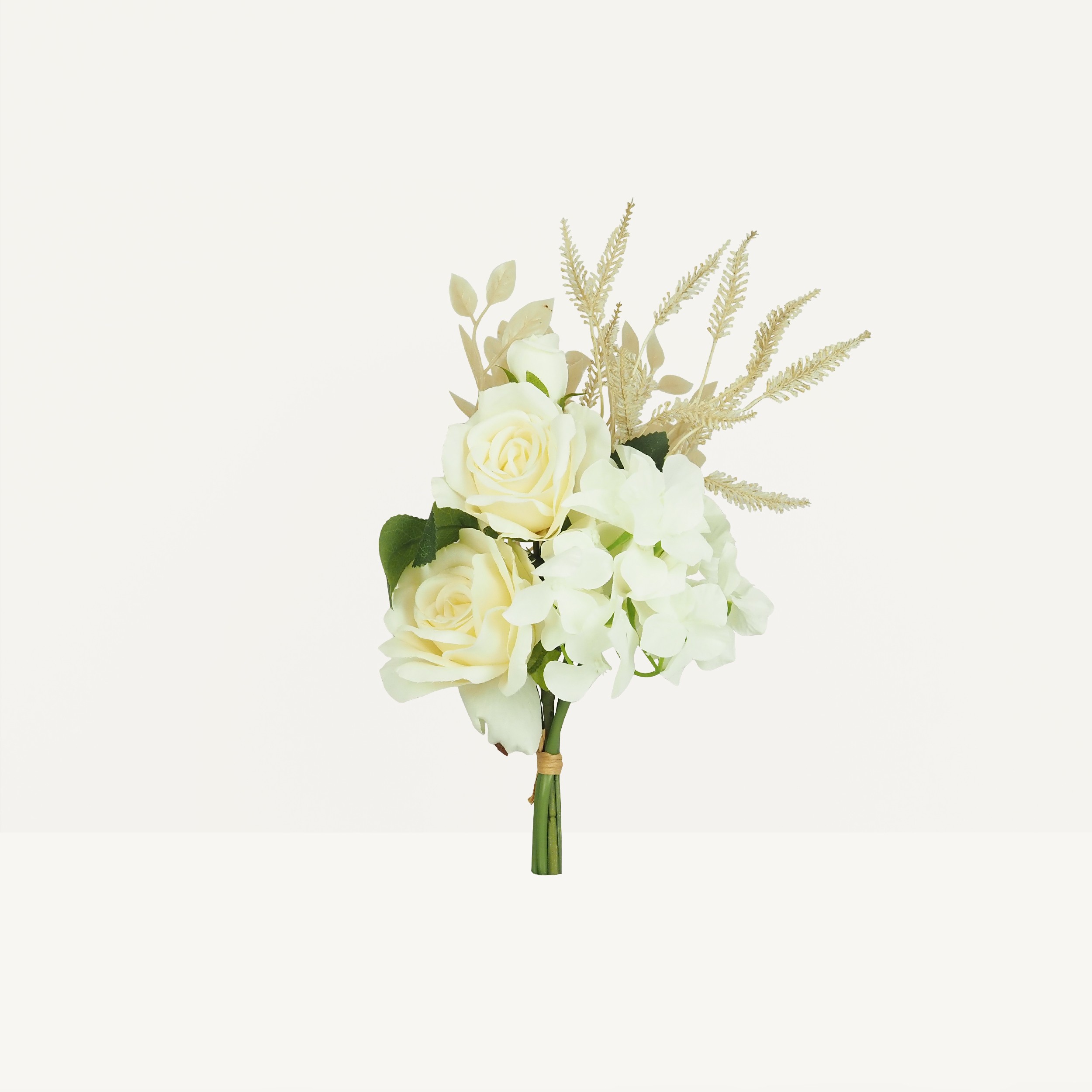 Bouquet artificiel de fleurs 35cm sur fond beige