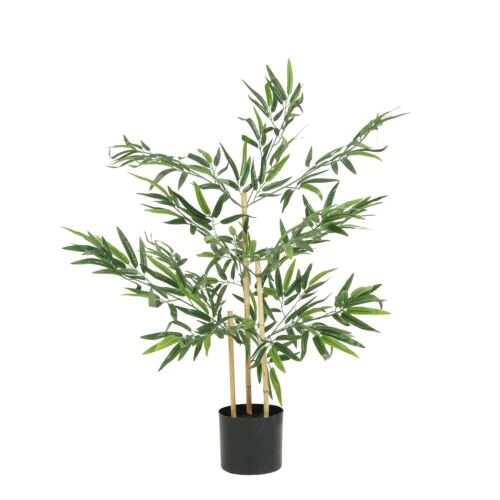 Bambou artificiel 349 feuilles 90cm sur fond blanc