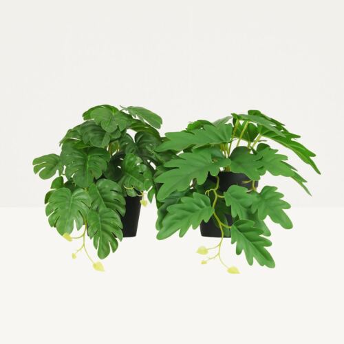 Plante artificielle tombante 25cm lot de 2 sur fond beige