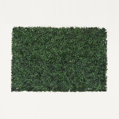 Mur végétal artificiel de buis 80x120cm sur fond beige