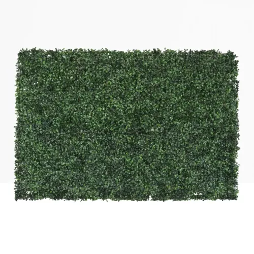 Mur végétal artificiel de buis 80x120cm sur fond beige
