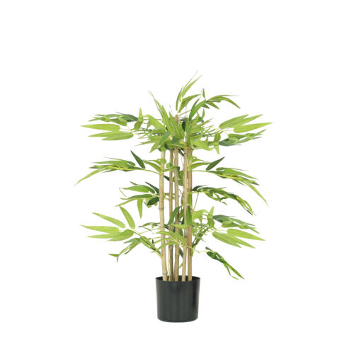 Bambou artificiel pot 60cm sur fond blanc