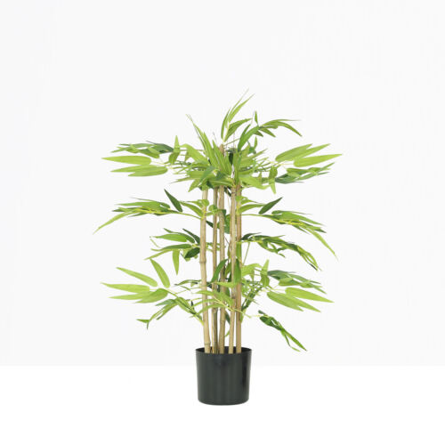 Bambou artificiel pot 60cm sur fond beige