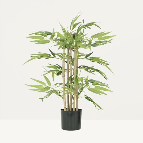 Bambou artificiel pot 60cm sur fond beige