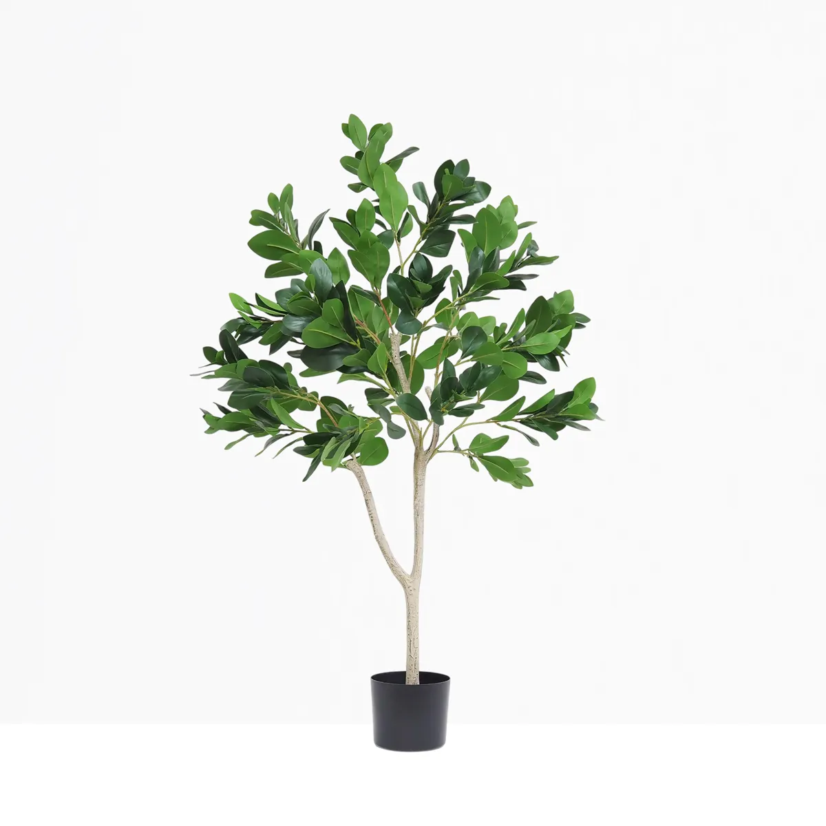 Laurier artificiel 328 feuilles 120cm sur fond beige