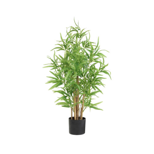 Bambou artificiel 416 feuilles 90cm sur fond blanc