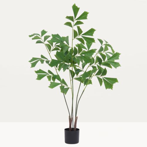Plante artificielle caryota 120cm sur fond gris