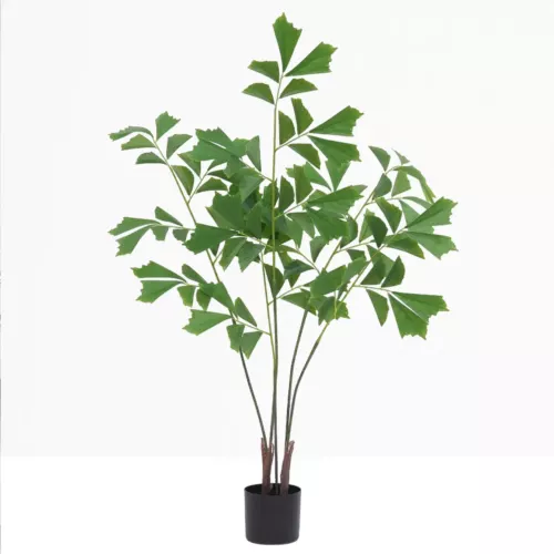 Plante artificielle caryota 120cm sur fond gris