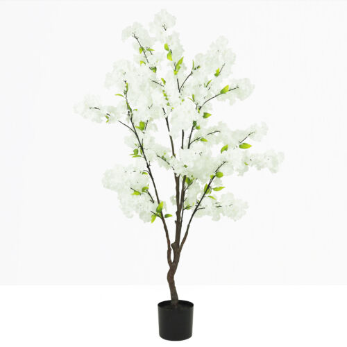 Cerisier artificiel blanc 130cm sur fond beige