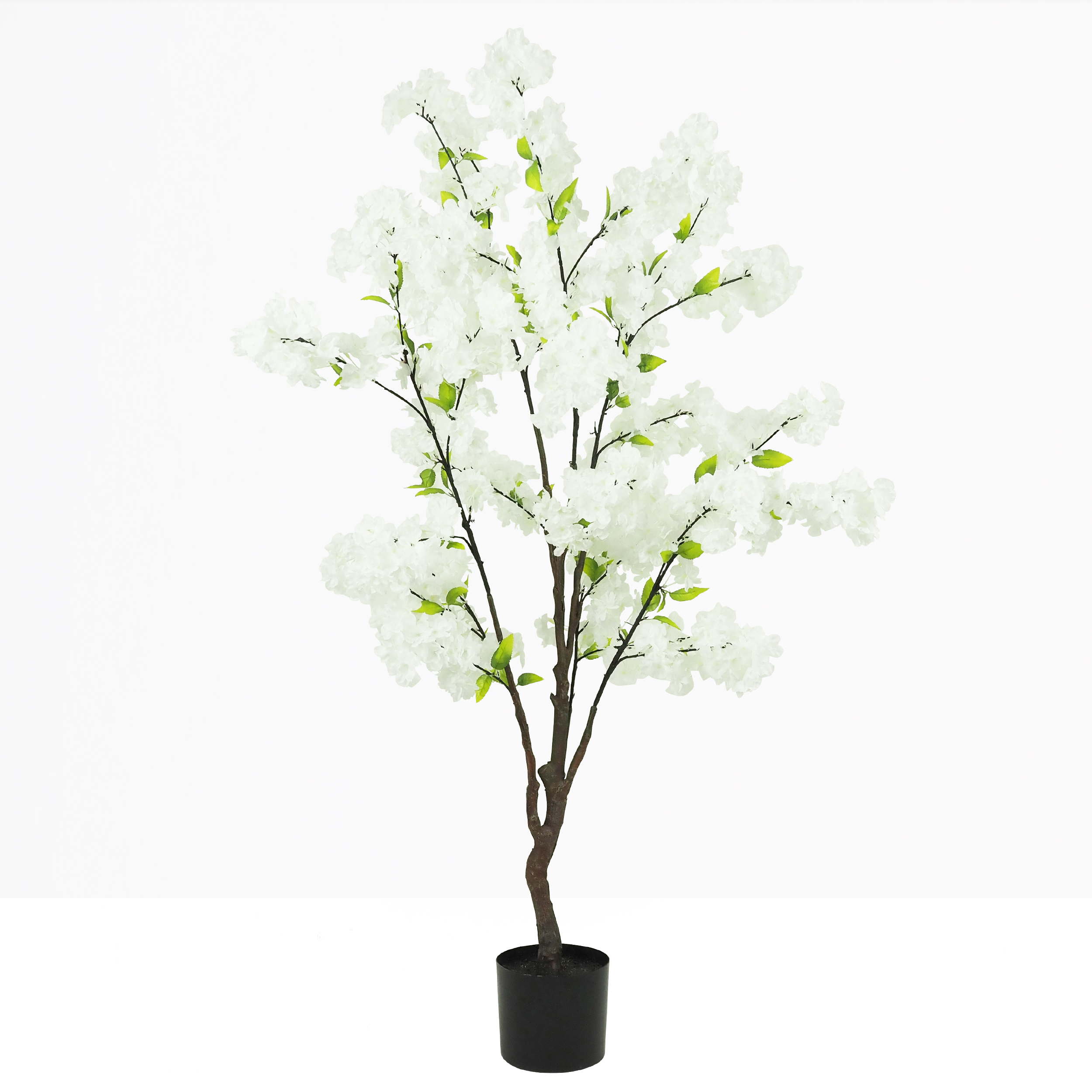 Cerisier artificiel blanc 130cm sur fond beige