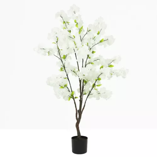 Cerisier artificiel blanc 130cm sur fond beige