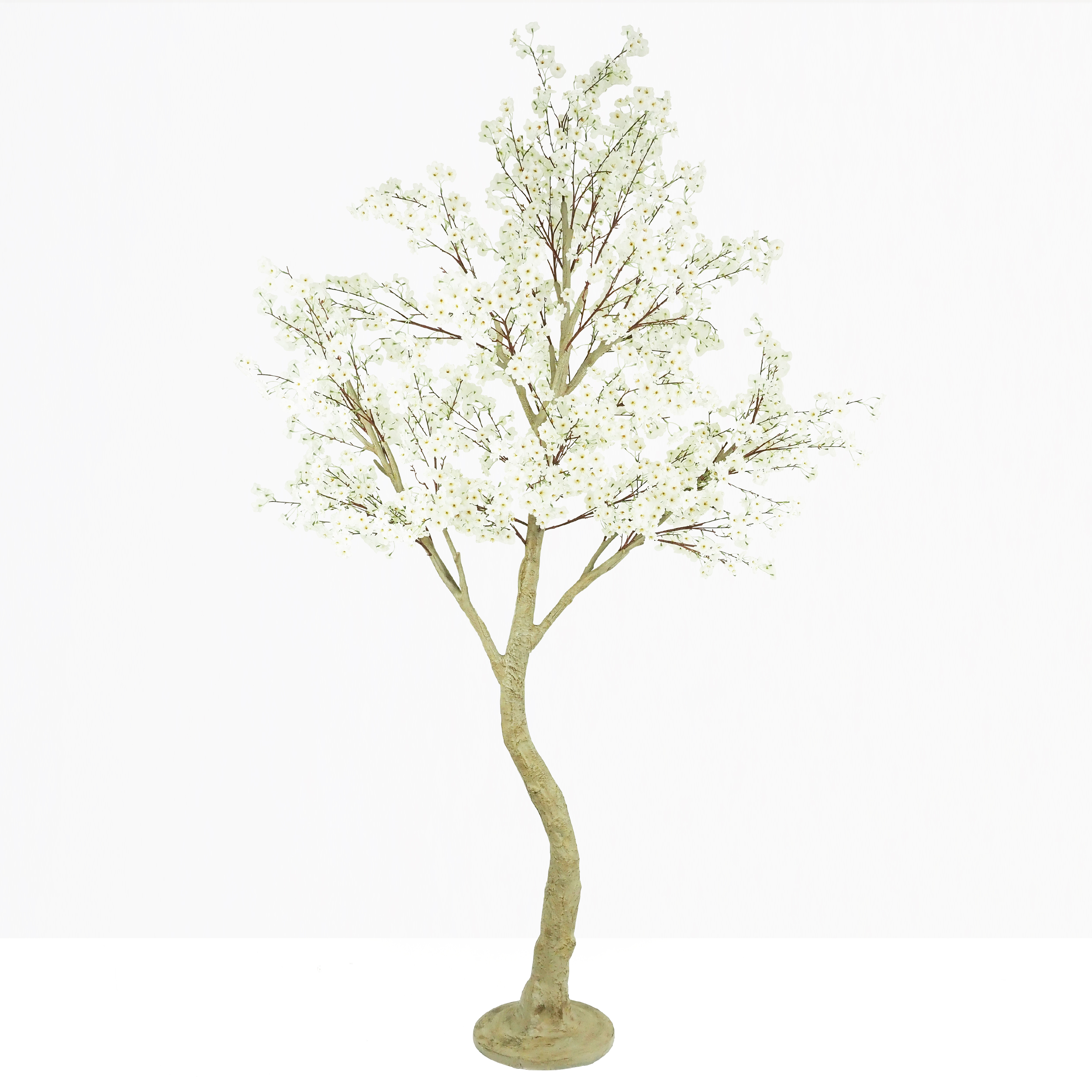 Cerisier artificiel sur pied blanc 250cm sur fond beige