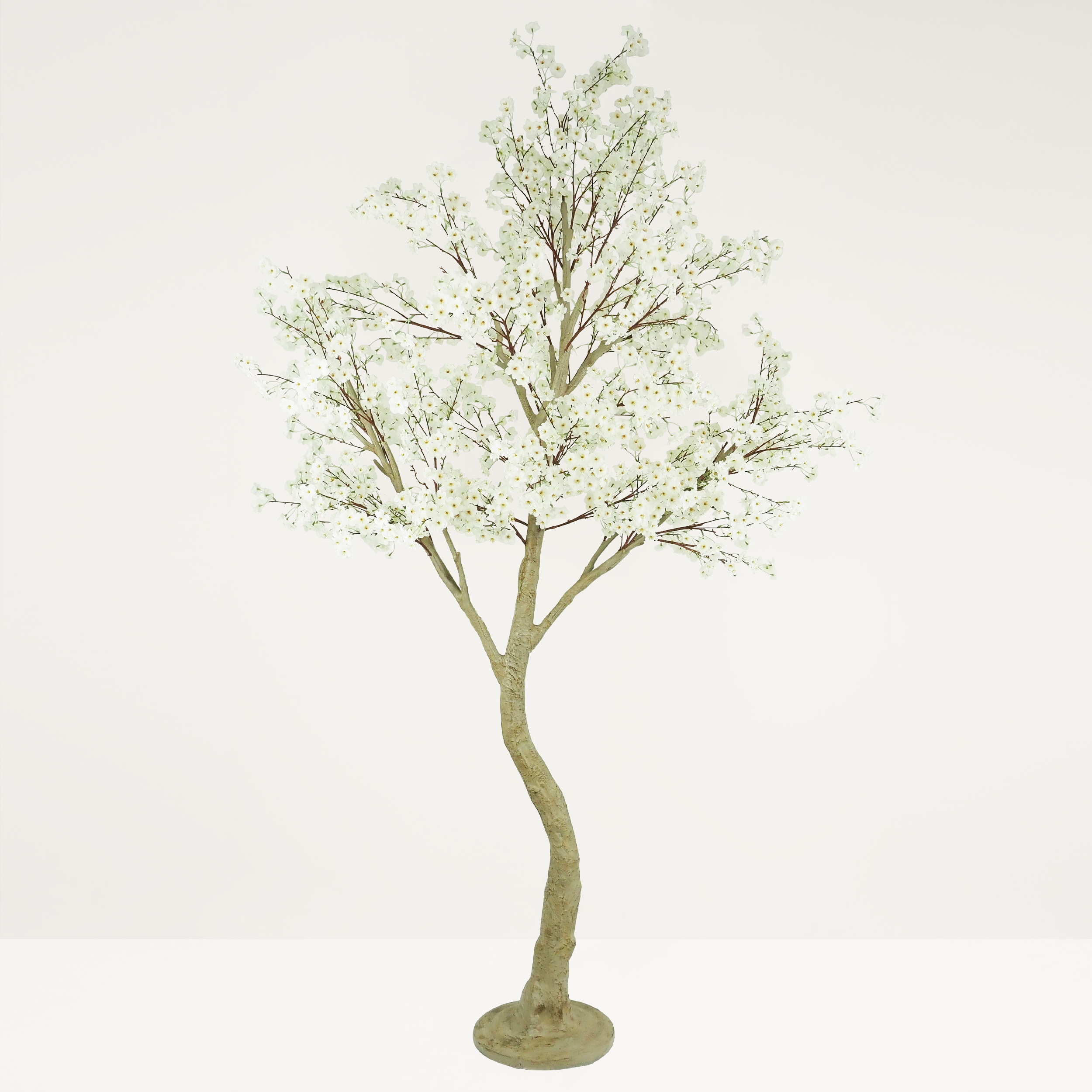 Cerisier artificiel sur pied blanc 250cm sur fond beige