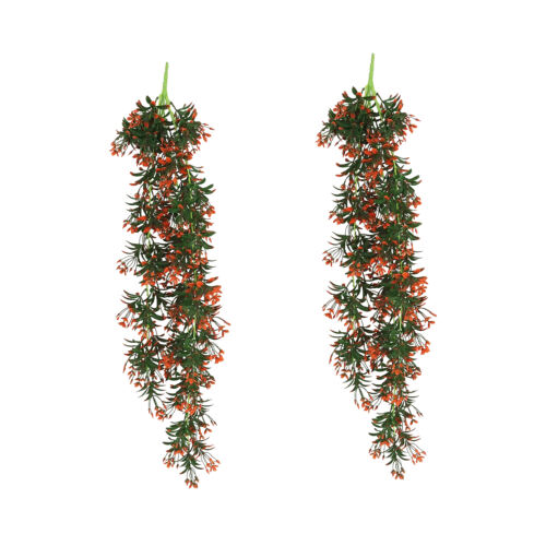 Chute plante artificielle rouge 90cm lot de 2 sur fond blanc