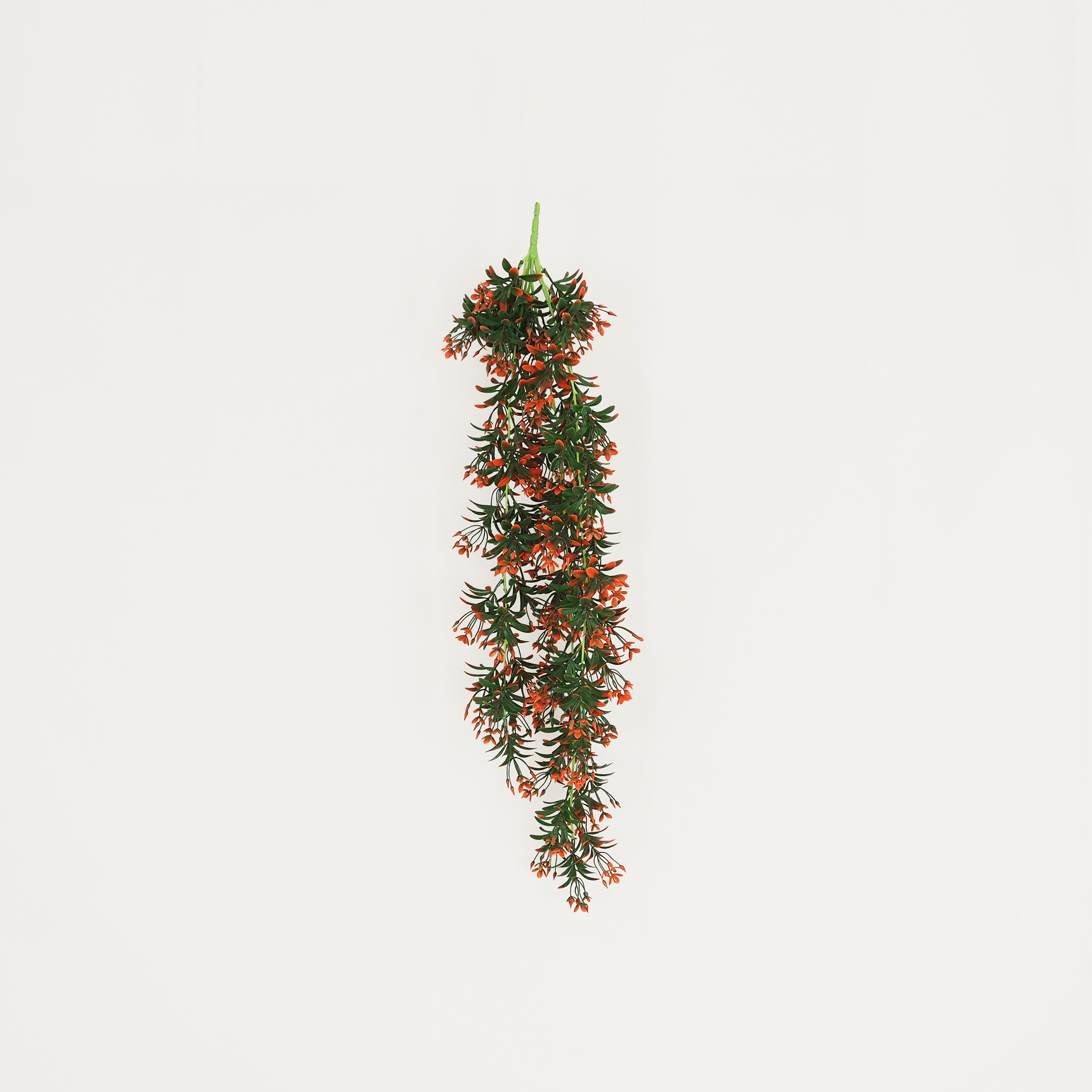 Chute plante artificielle rouge 90cm lot de 2 sur fond beige