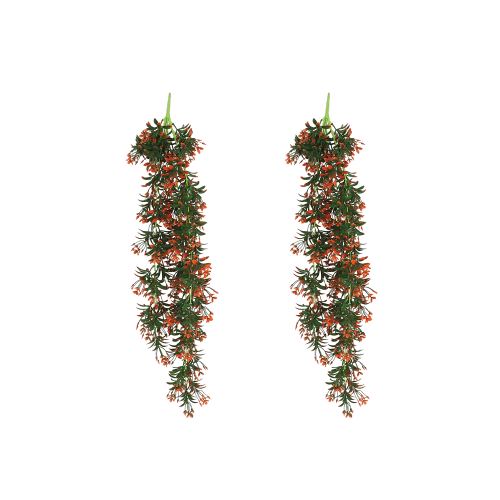 Chute plante artificielle rouge 90cm lot de 2 sur fond blanc
