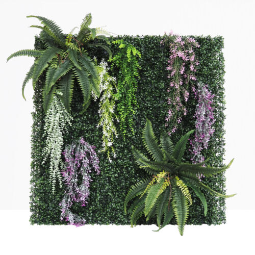 Mur végétal artificiel en kit DIY 120x120cm sur fond beige