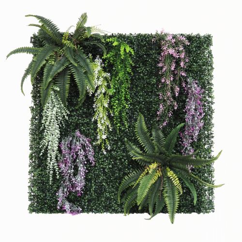 Mur végétal artificiel en kit DIY 120x120cm sur fond blanc