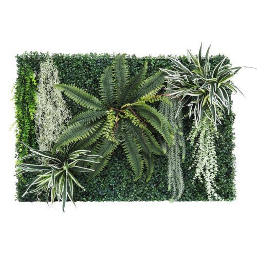 Mur végétal artificiel en kit DIY 120x80cm N°2 sur fond blanc