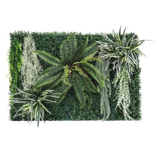 Mur végétal artificiel en kit DIY 120x80cm N°2 sur fond blanc