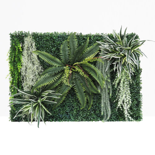 Mur végétal artificiel en kit DIY 120x80cm N°2 sur fond beige