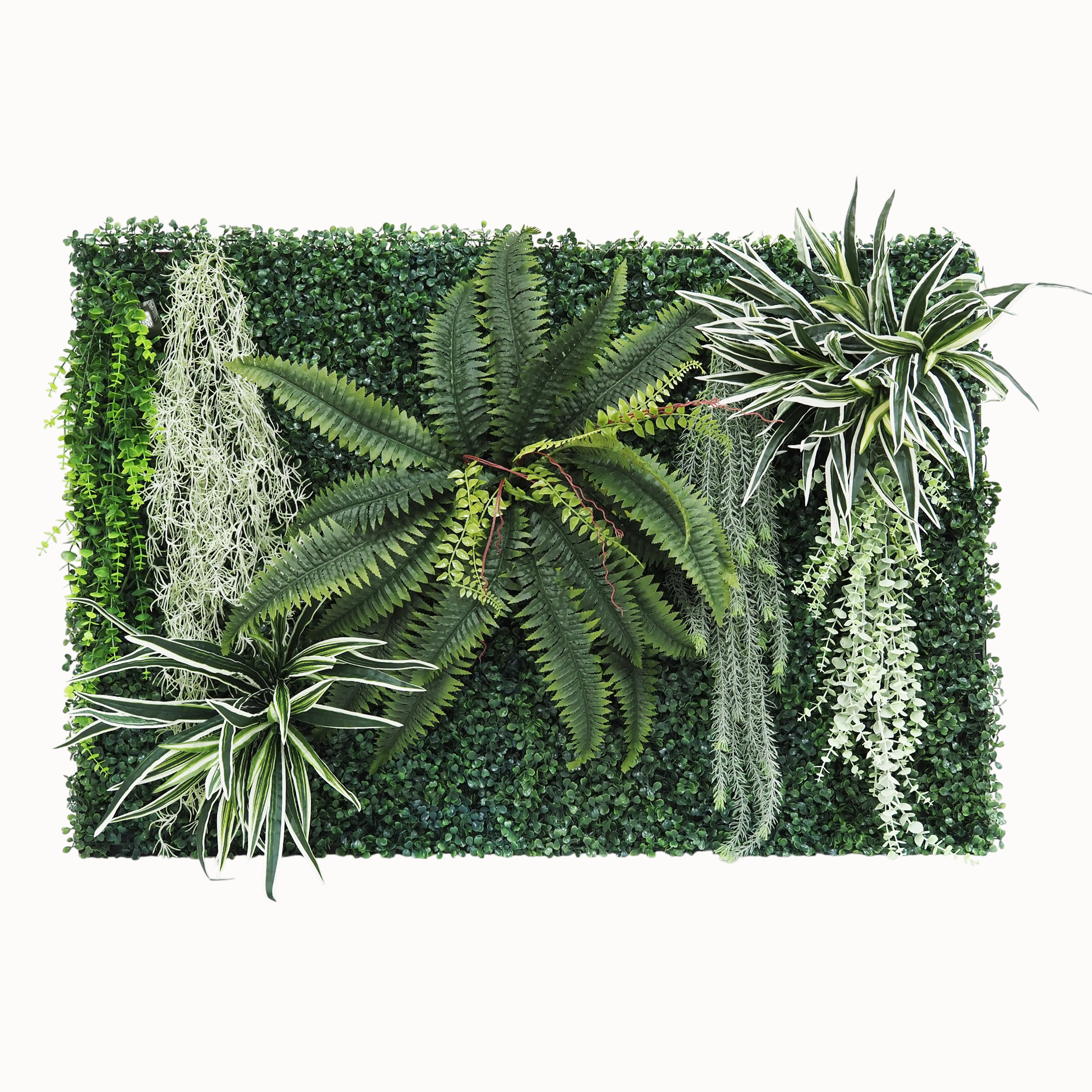 Mur végétal artificiel en kit DIY 120x80cm N°2 sur fond beige