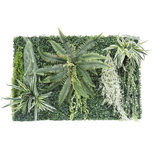 Mur végétal artificiel en kit DIY 120x80cm N°2 sur fond blanc