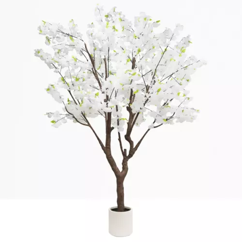 Cerisier artificiel blanc 280cm sur fond gris
