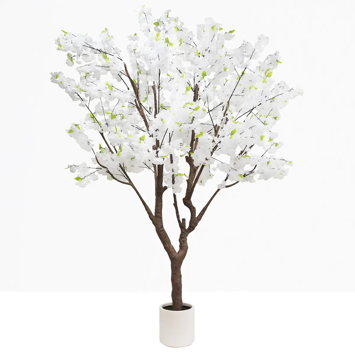 Cerisier artificiel blanc 280cm sur fond gris