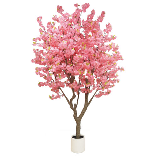 Cerisier artificiel rose 280cm sur fond blanc