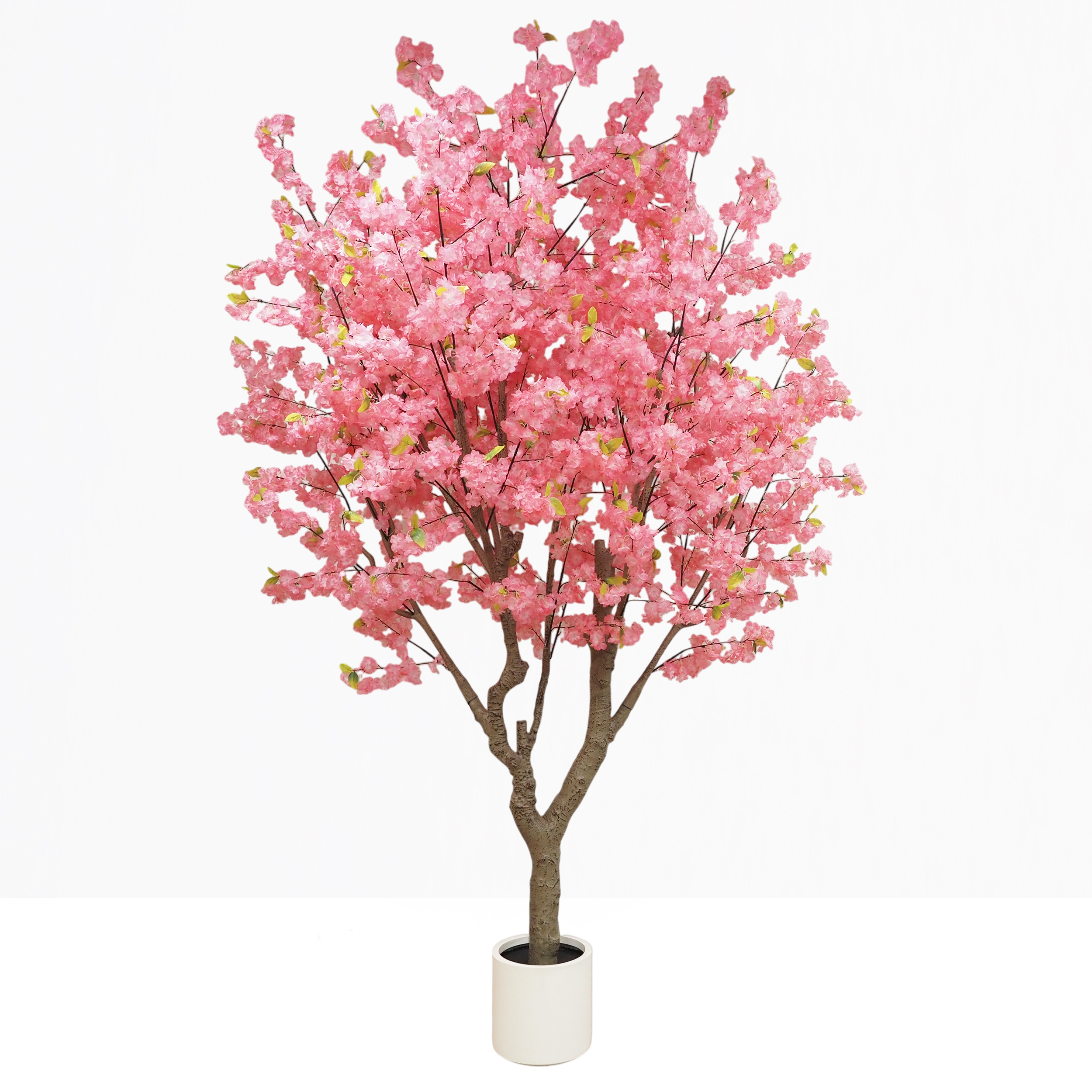 Cerisier artificiel rose 280cm sur fond gris