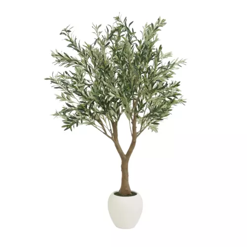 Olivier artificiel pot blanc 180cm sur fond blanc