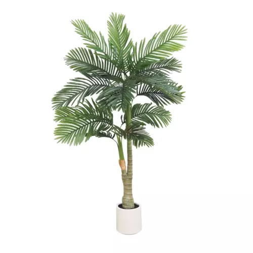 Palmier artificiel pot blanc 180cm sur fond blanc