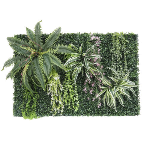 Mur végétal artificiel en kit DIY 120x80cm N°3 sur fond blanc