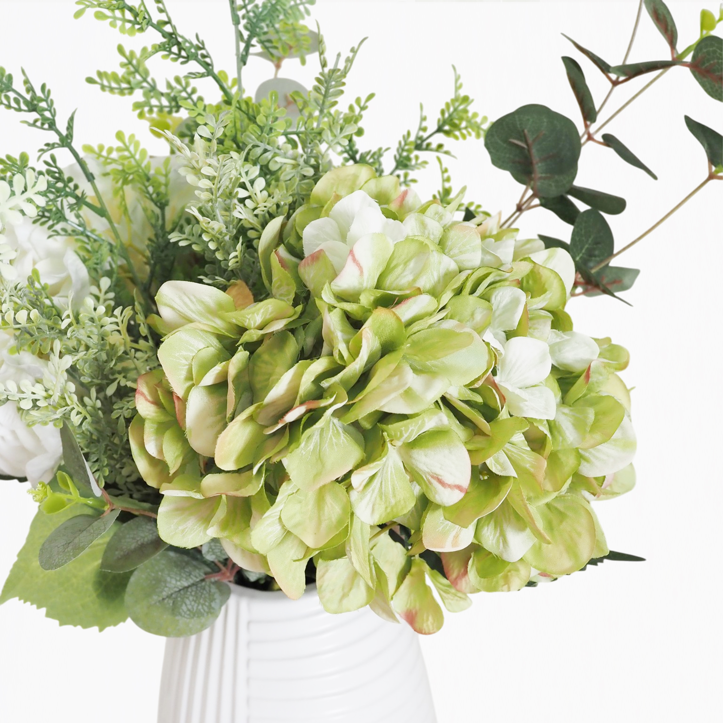Bouquet de fleurs artificielles à composer - Lana focus hortensia vert