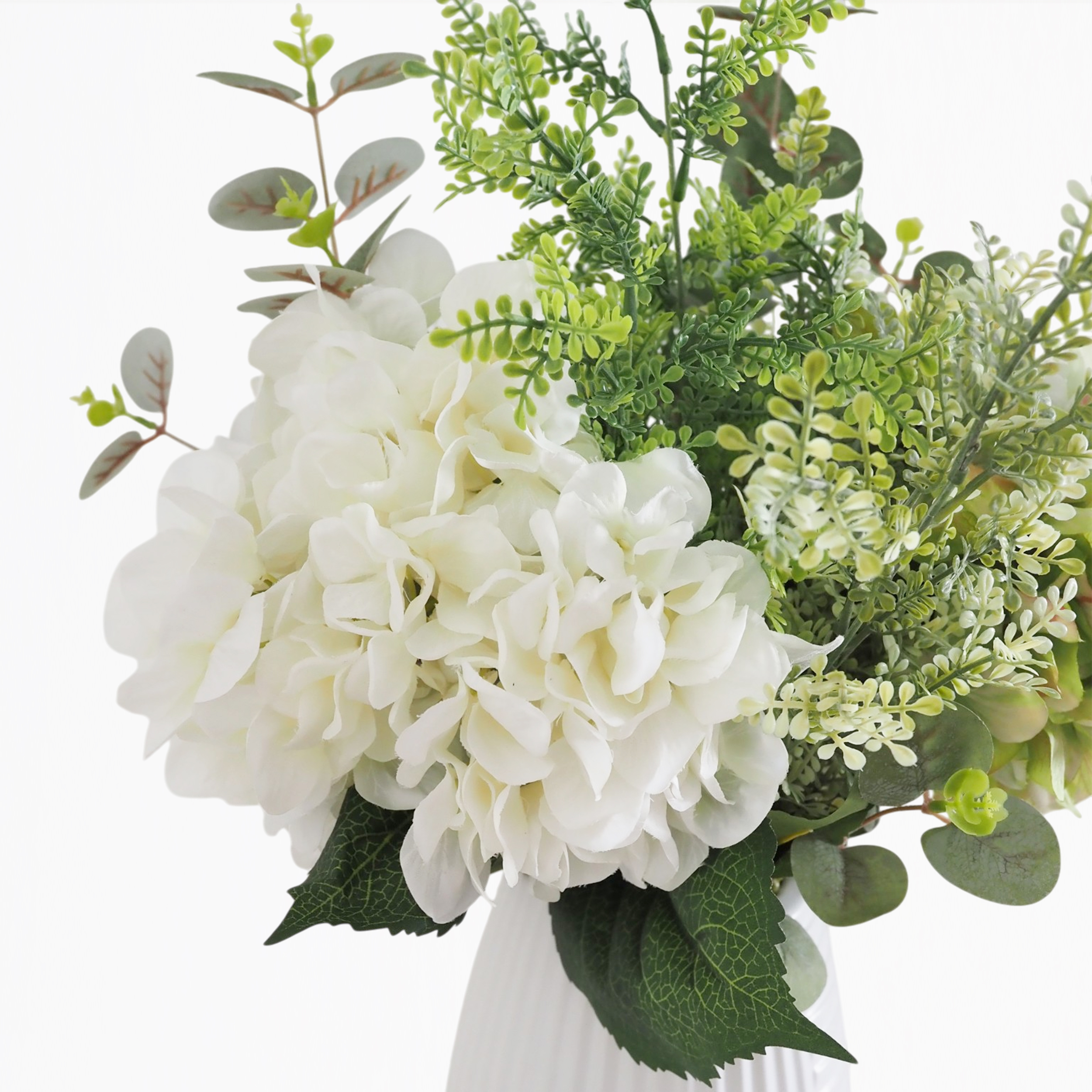 Bouquet de fleurs artificielles à composer - Lana focus hortensia blanc