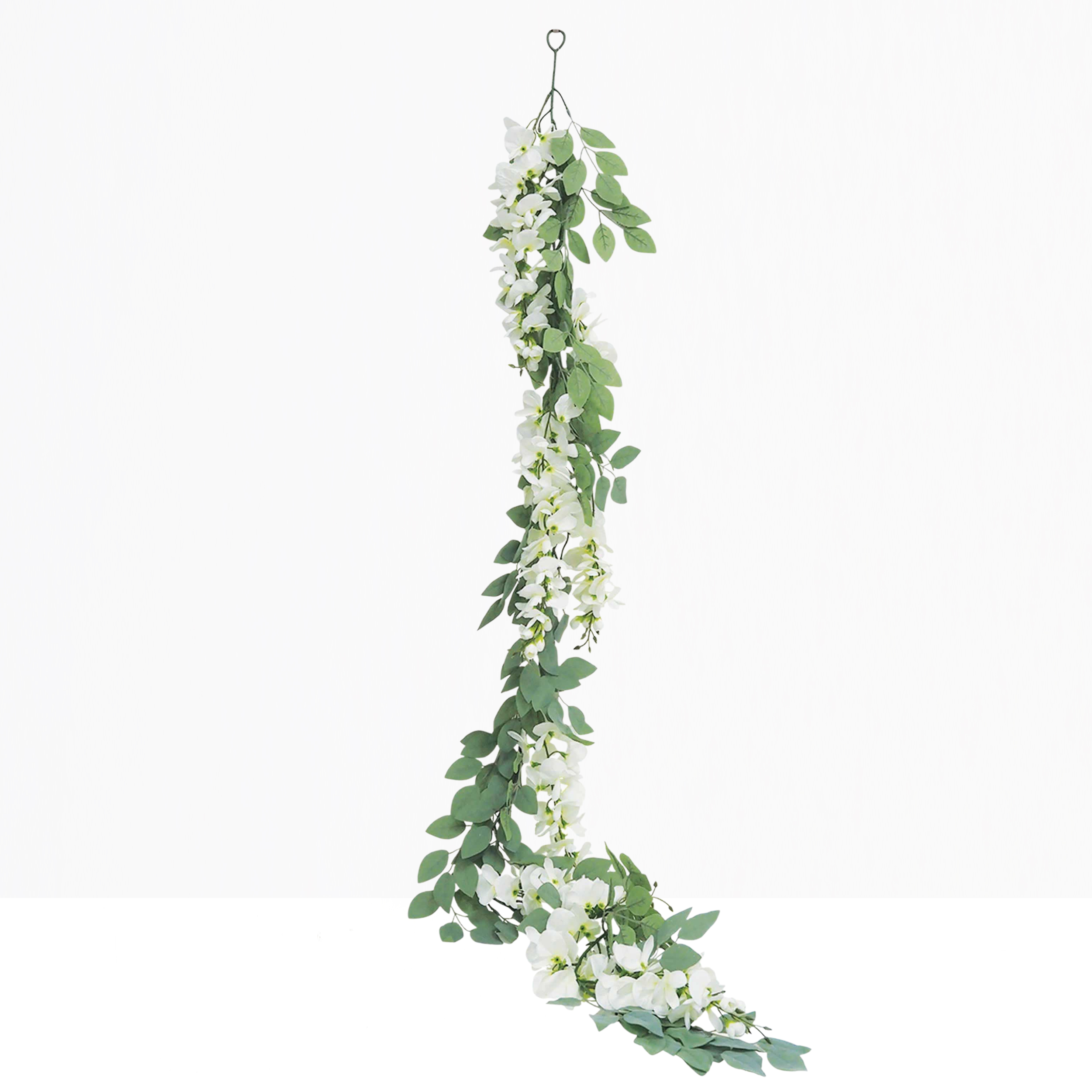 Guirlande végétale artificielle de glycine 170cm sur fond beige